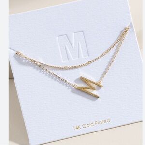 Brushed Layered Initial Necklace
